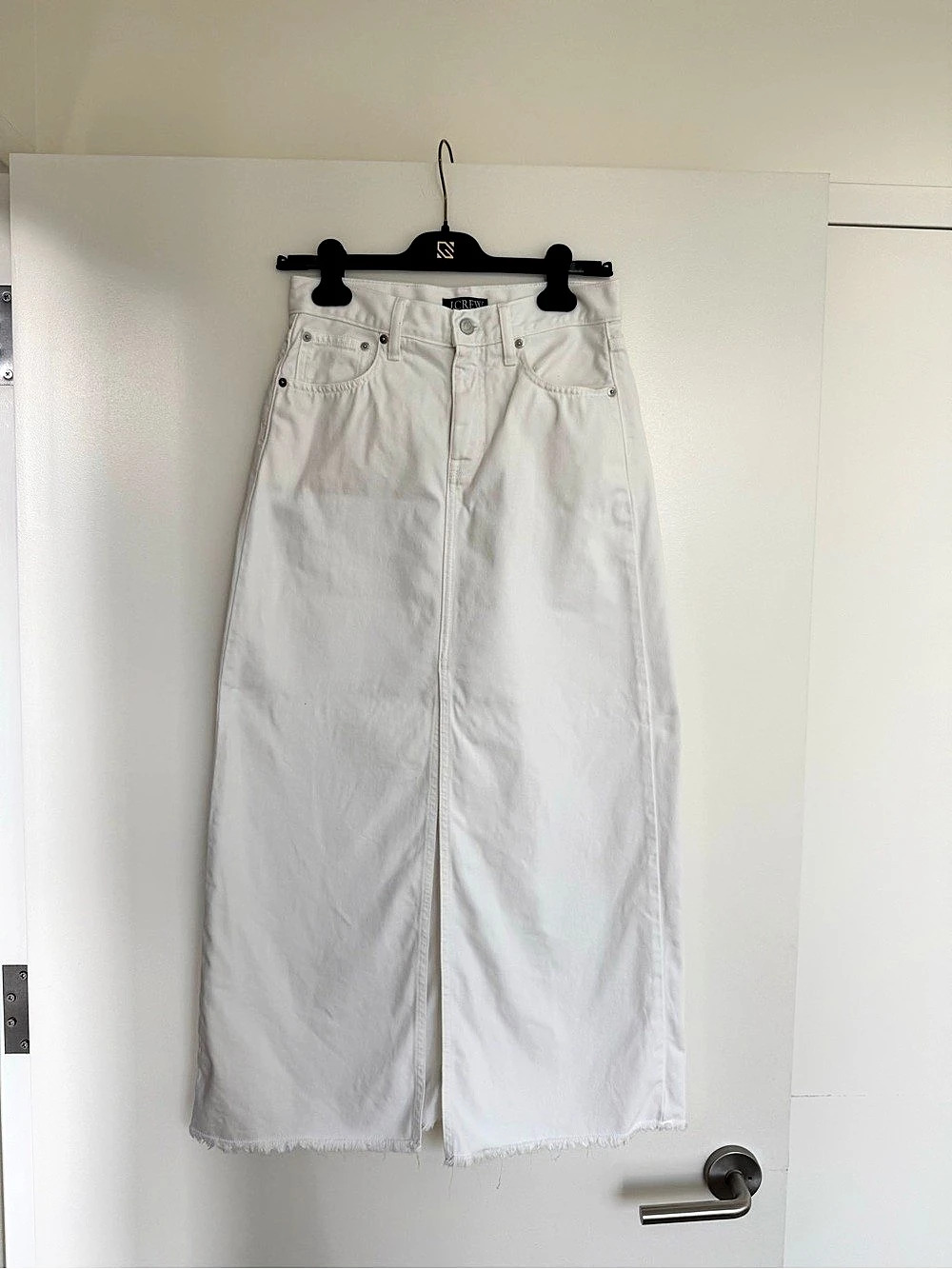 J.Crew Classic Denim Maxi Skirt White Size 26